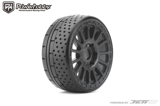 Powerhobby 1/8 GT Hot Dot Belted Mounted Tires 17mm Ultra Soft Compound Radial Wheels