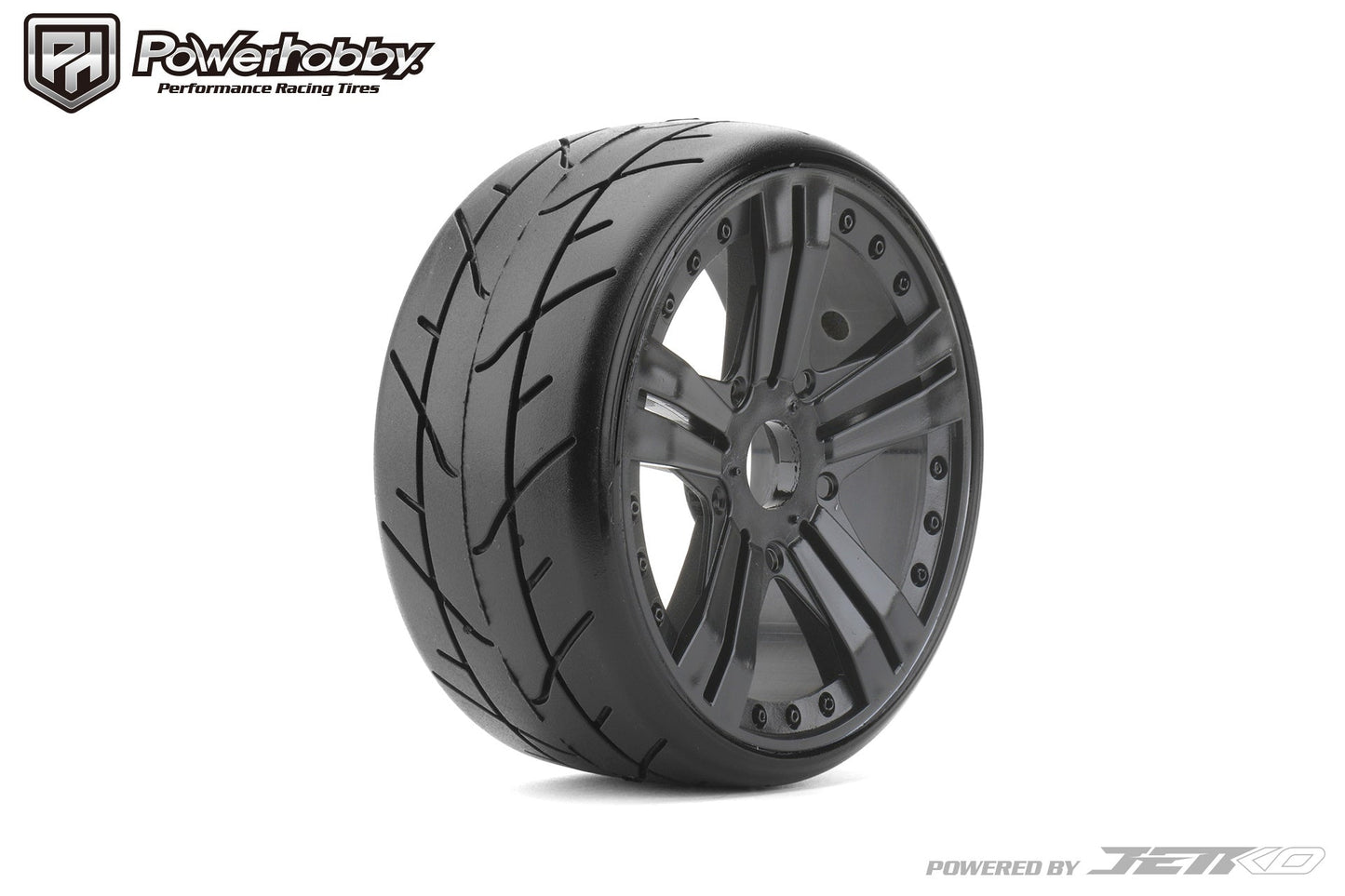 Powerhobby 1/8 GT Vertex Belted Mounted Tires 17mm Medium Claw Wheels