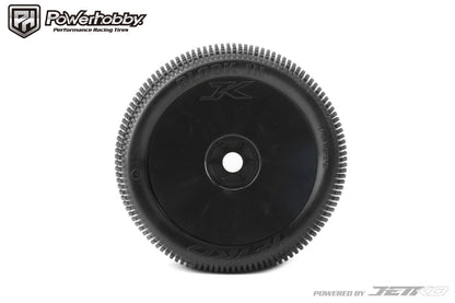 Powerhobby Block In 1/8 Truggy Mounted Tires Black Dish Wheels (2) Medium Soft
