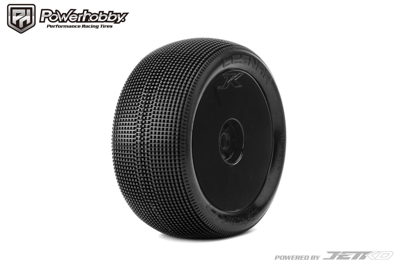 Powerhobby Lesnar 1/8 Truggy Mounted Tires Black Dish Wheels (2) Super Soft