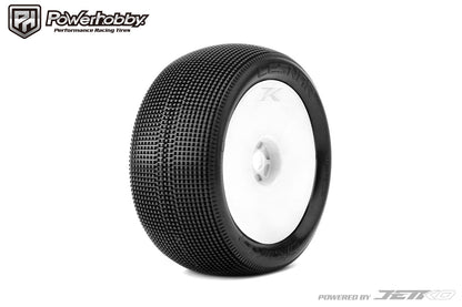 Powerhobby Lesnar 1/8 Truggy Mounted Tires White Dish Wheels (2) Super Soft