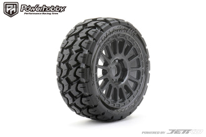 Powerhobby 1/8 Buggy Tomahawk BELTED Tires Mounted 17MM Radial Wheels (2)