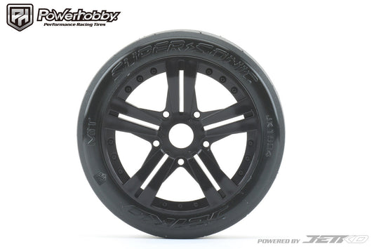 Powerhobby 1/8 Buggy Super Sonic BELTED Tires Mounted on Black Claw Rims