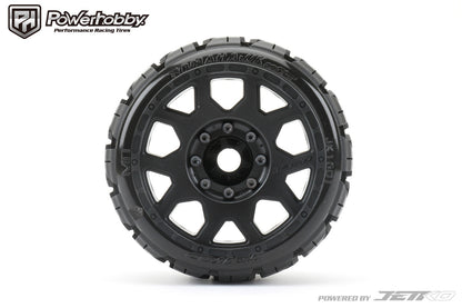 Powerhobby 1/8 SGT 3.8 Tomahawk Belted Mounted Tires (2) 17MM Low Profile