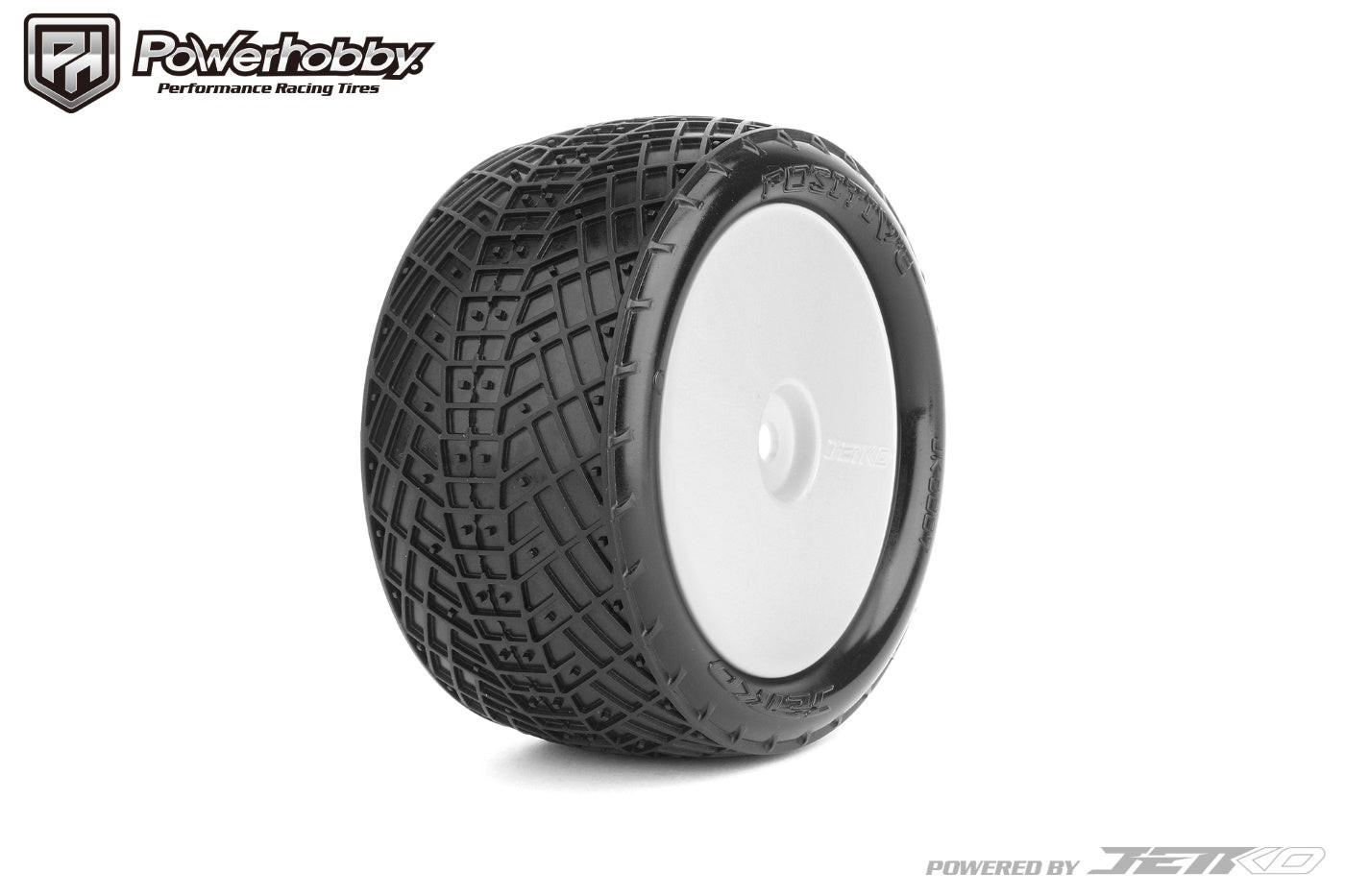 Powerhobby Positive Mounted Tires Rear 1/10 Buggy (2) White Super Soft