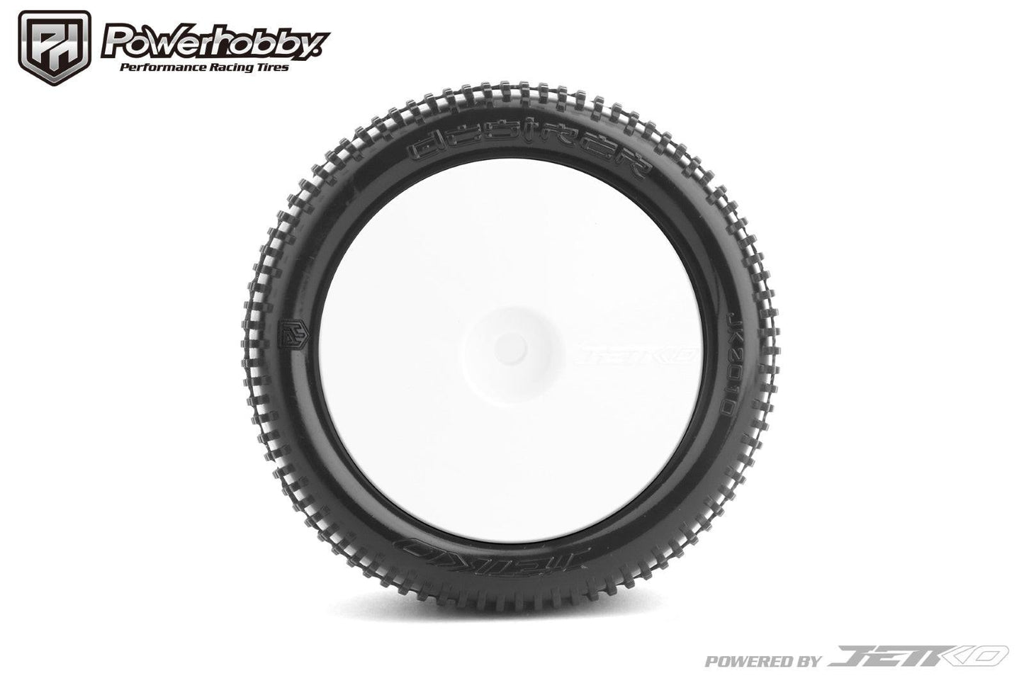 Powerhobby Desirer Mounted Tires Rear 1/10 Buggy (2) White Super Soft 2WD / 4WD