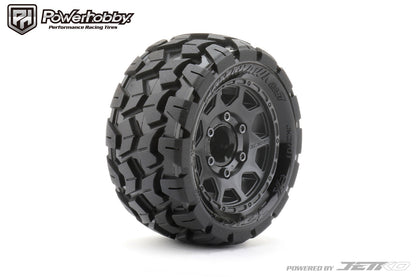 Powerhobby 1/10 2.8 ST Tomahawk Belted Tires (2) with Removable Hex Wheels