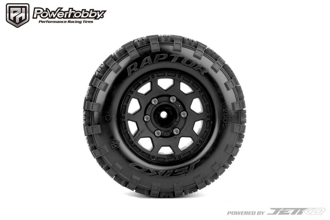Powerhobby 1/10 2.8" MT Raptor Belted Mounted Tires (2) w/ Removable Hex Wheels