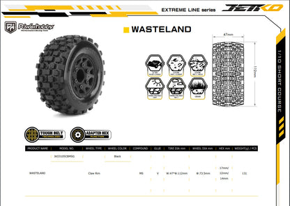 Powerhobby WASTELAND SC Belted Tires (2) with Removable Hex Wheels