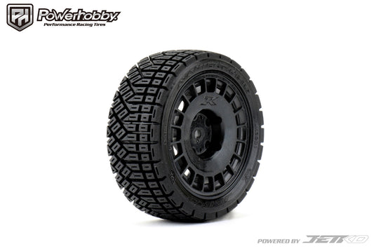 Powerhobby 1/10 Rally Car Avantgarde Mounted Tires Radial Wheels (4)