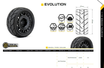 Powerhobby 1/10 Rally Car Evolution Mounted Tires / Claw Wheels (4)