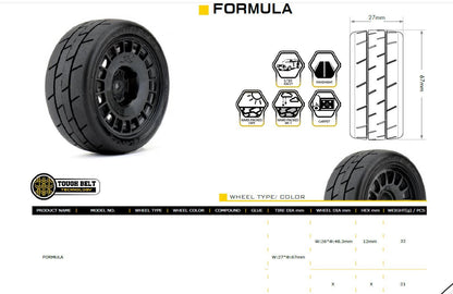 Powerhobby 1/10 Rally Car Formula Mounted Tires / Claw Wheels (4)