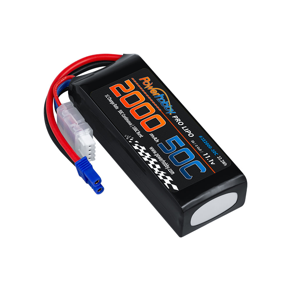 Powerhobby 3S 11.1V 2000mAh 50C Lipo Battery W EC2 Plug