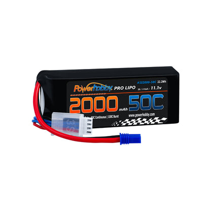 Powerhobby 3S 11.1V 2000mAh 50C Lipo Battery W EC3 Plug