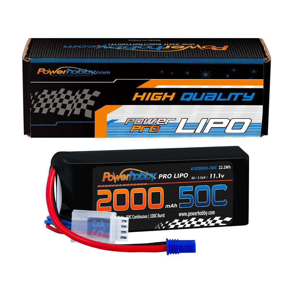 Powerhobby 3S 11.1V 2000mAh 50C Lipo Battery W EC2 Plug