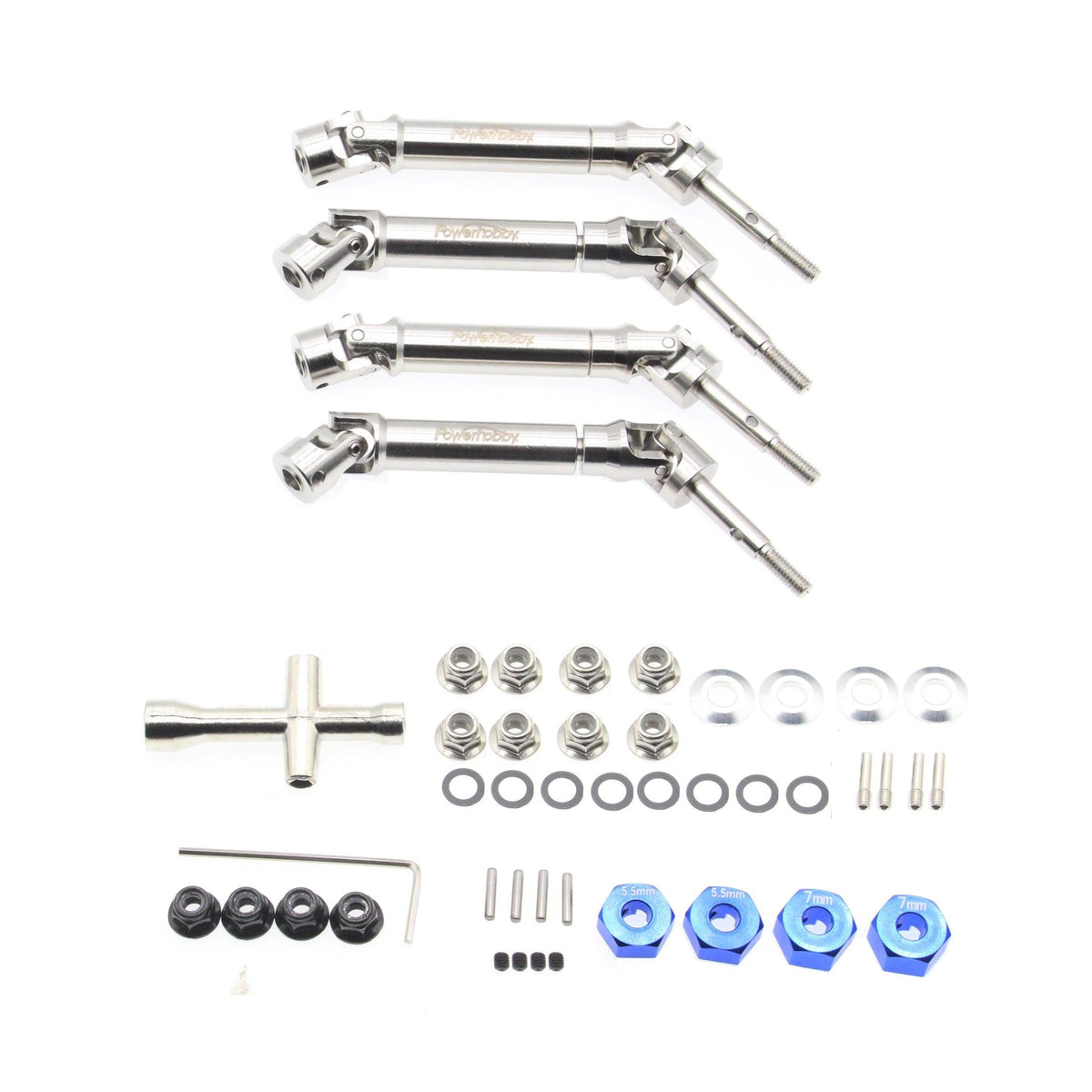 Powerhobby Hardened Steel Front / Rear Drive Shafts FITS Traxxas Slash Stampede Rustler