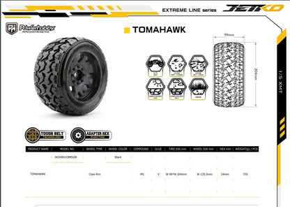 Powerhobby Tomahawk 1/5 Belted Tires Green (4) FOR Traxxas X-Maxx Arrma