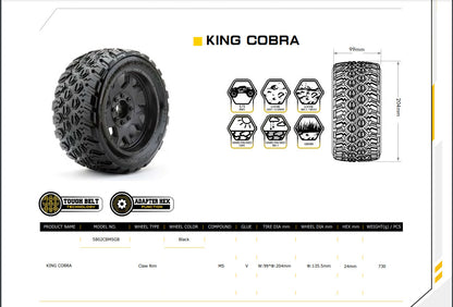 Powerhobby King Cobra 1/5 Belted Tires (2) FOR Traxxas X-Maxx Arrma Losi DBXL-E
