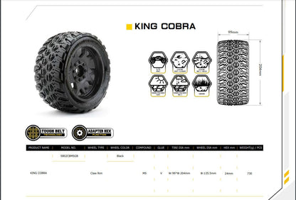 Powerhobby King Cobra 1/5 Belted Tires (2) FOR Traxxas X-Maxx Arrma Losi DBXL-E