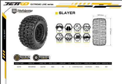 Powerhobby Slayer 1/5 Belted Tires (2) FOR Traxxas X-Maxx Arrma Losi DBXL-E