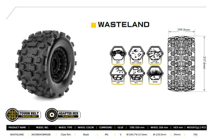 Powerhobby Wasteland 1/5 Belted Tires (2) FOR Traxxas X-Maxx Arrma Losi DBXL-E
