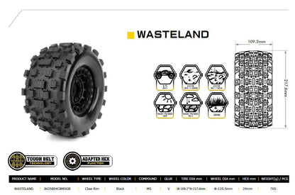 Powerhobby Wasteland 1/5 Belted Tires (2) FOR Traxxas X-Maxx Arrma Losi DBXL-E