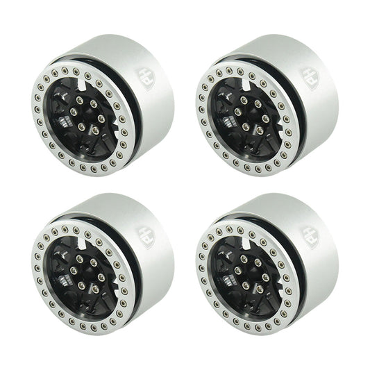Powerhobby Aluminum 2.2" Beadlock Wheels Black (4) 1/10 Rock Crawler