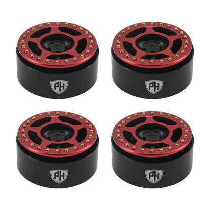 Powerhobby Aluminum 2.2" Beadlock Wheels Red (4) 1/10 Rock Crawler