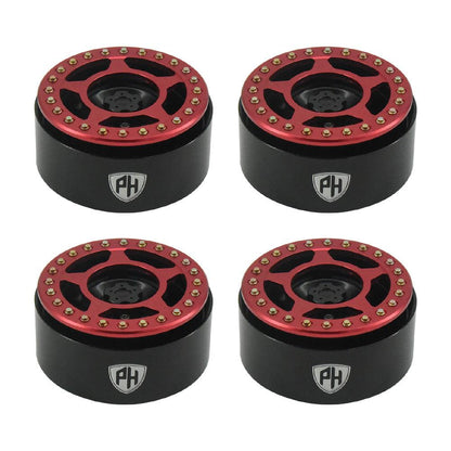 Powerhobby Aluminum 2.2" Beadlock Wheels Red (4) 1/10 Rock Crawler