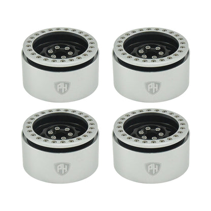 Powerhobby Aluminum 2.2" Beadlock Wheels Black Star (4) 1/10 Rock Crawler