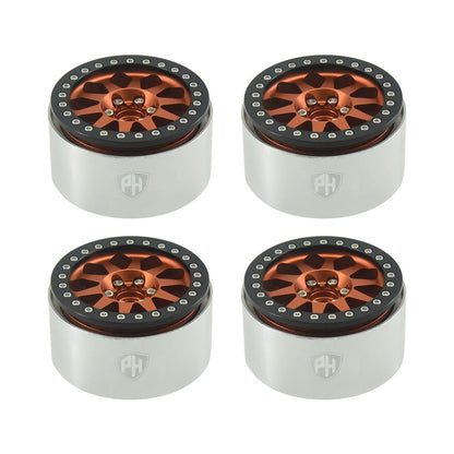Powerhobby Aluminum 2.2" Beadlock Wheels Orange (4) 1/10 Rock Crawler