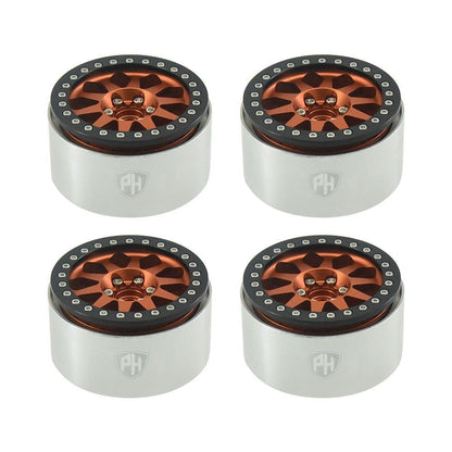 Powerhobby Aluminum 2.2" Beadlock Wheels Orange (4) 1/10 Rock Crawler