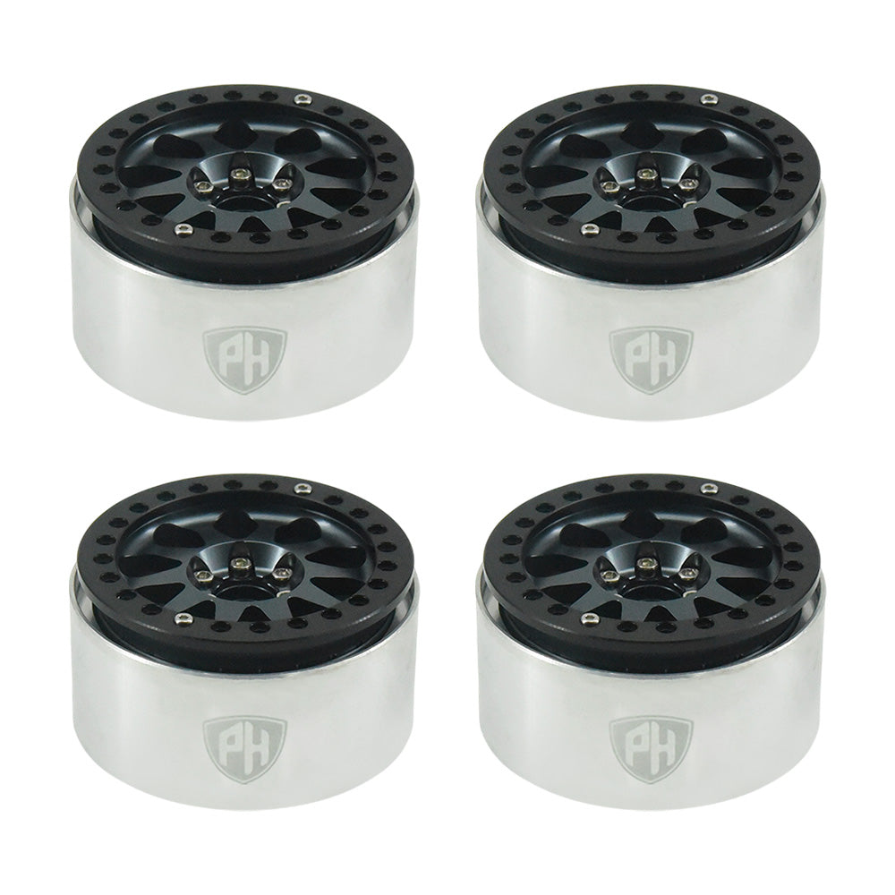 Powerhobby Aluminum 2.2" Beadlock Wheels Grey (4) 1/10 Rock Crawler