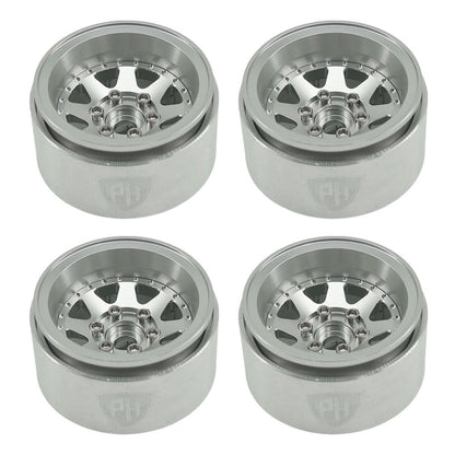 Powerhobby 1.9" 10MM Offset Aluminum Wheels Silver (4) 1/10 Crawler
