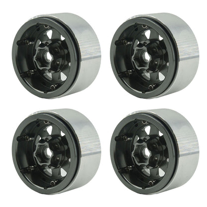 Powerhobby 1.9" 10MM Offset Aluminum Wheels Titanium (4) 1/10 Crawler