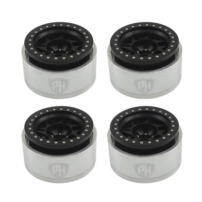 Powerhobby 1.9" 10MM Offset Aluminum Wheels Black (4) 1/10 Crawler