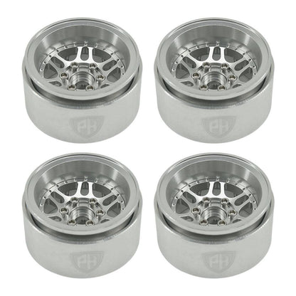 Powerhobby 1.9" 10MM Offset Aluminum Wheels Silver (4) 1/10 Crawler