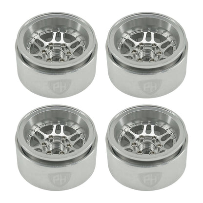 Powerhobby 1.9" 10MM Offset Aluminum Wheels Silver (4) 1/10 Crawler