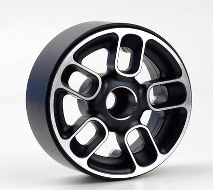 Powerhobby 1.9" Aluminum Beadlock Wheels (4) Black 1/0 Rock Crawler