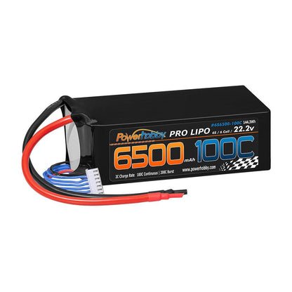 Powerhobby 6S 22.2V 6500mAh 100C Lipo Battery Soft Case 6-Cell