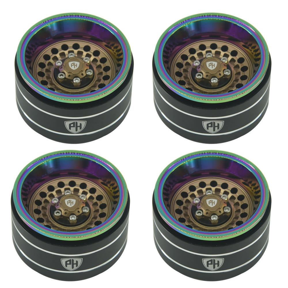 Powerhobby 1.9" Aluminum Wheels Gold (4) 1/10 Rock Crawler