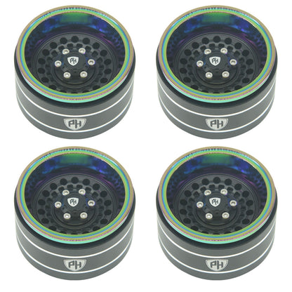 Powerhobby 1.9" Aluminum Wheels Black (4) 1/10 Rock Crawler
