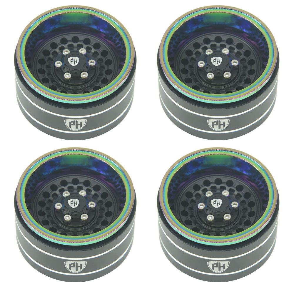Powerhobby 1.9" Aluminum Wheels Black (4) 1/10 Rock Crawler