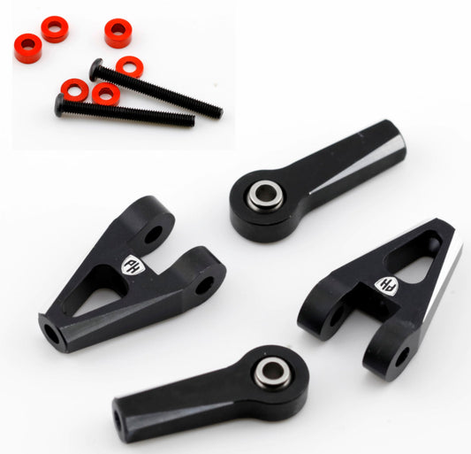 Powerhobby Aluminum Rear Upper Arms Set Black Kyosho 1/10 Fazer Mk2