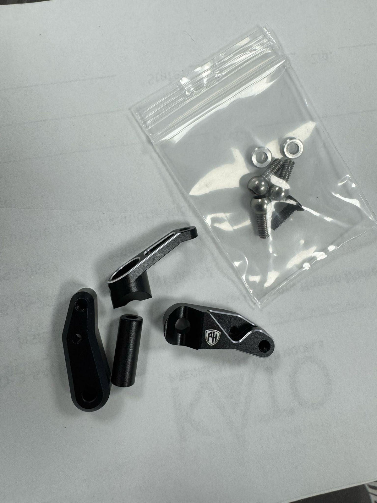 Powerhobby Aluminum Servo Saver Bellcrank Black Kyosho Fazer MK2 / Mad Van VE