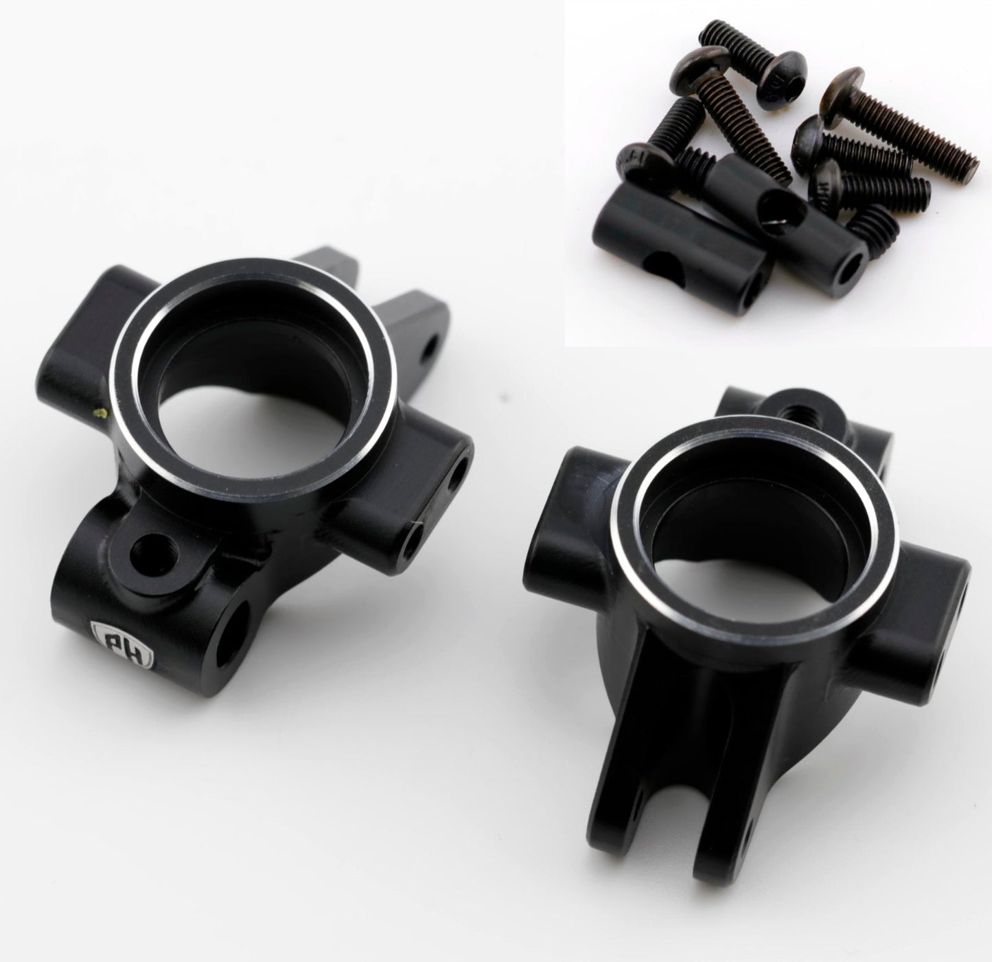 Powerhobby Aluminum HD Rear Hub Set Black Kyosho Fazer / Mad Van VE