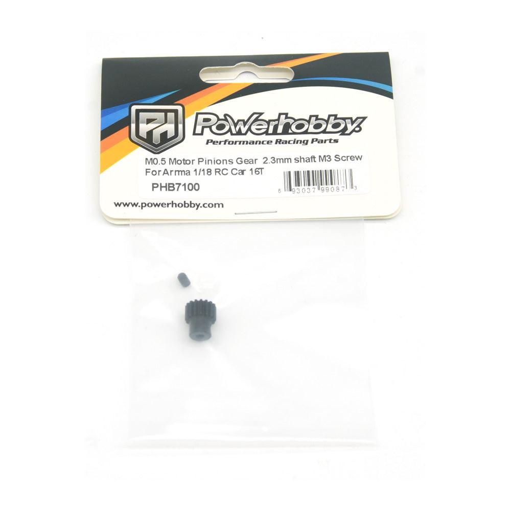 Powerhobby Mod 0.5 2.3mm Bore 16T Pinion Gear Fits Arrma Grom