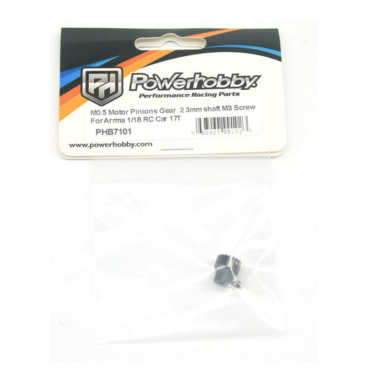 Powerhobby Mod 0.5 2.3mm Bore 17T Pinion Gear Fits Arrma Grom