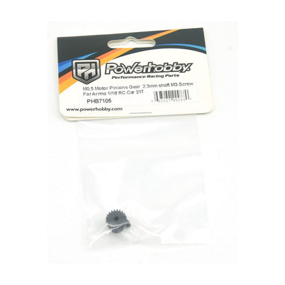 Powerhobby Mod 0.5 2.3mm Bore 21T Pinion Gear Fits Arrma Grom