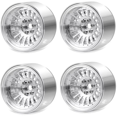 Powerhobby Aluminum 2.2" Beadlock Wheels Silver (4) 1/10 Rock Crawler